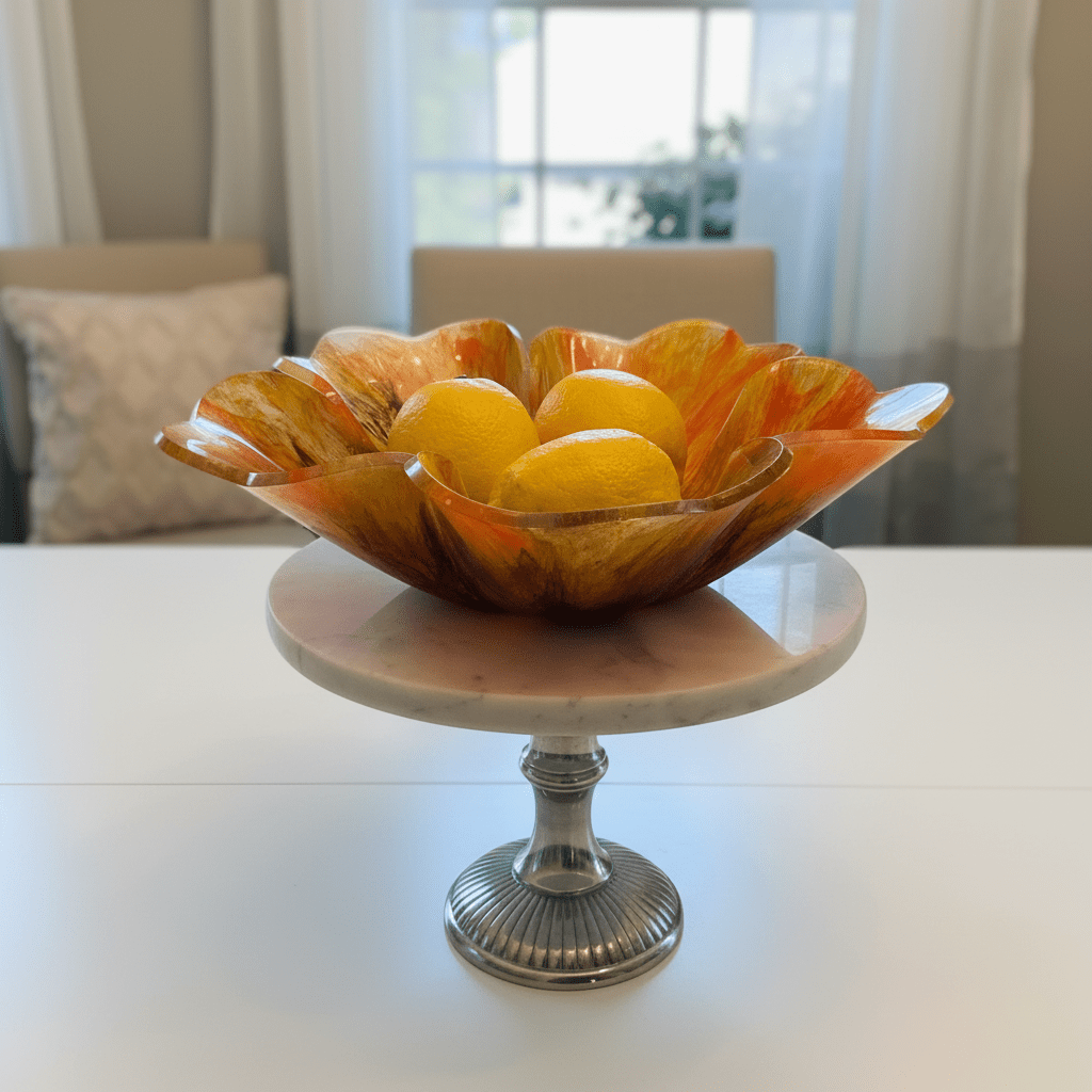 Sunflower Resin Bowl – Colorful Handmade Floral Decor - The Glossy Gift Shop
