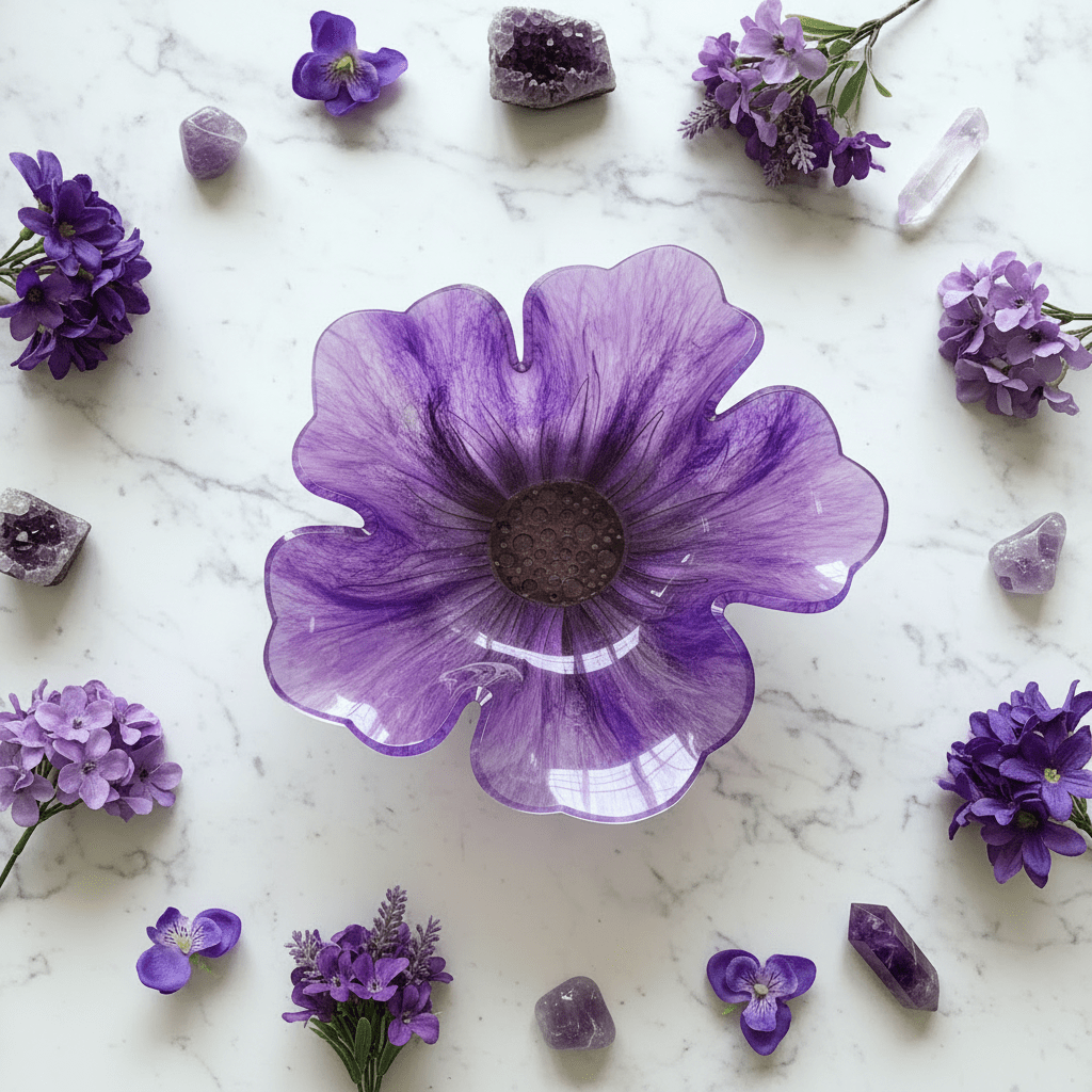 Sunflower Resin Bowl – Colorful Handmade Floral Decor - The Glossy Gift Shop
