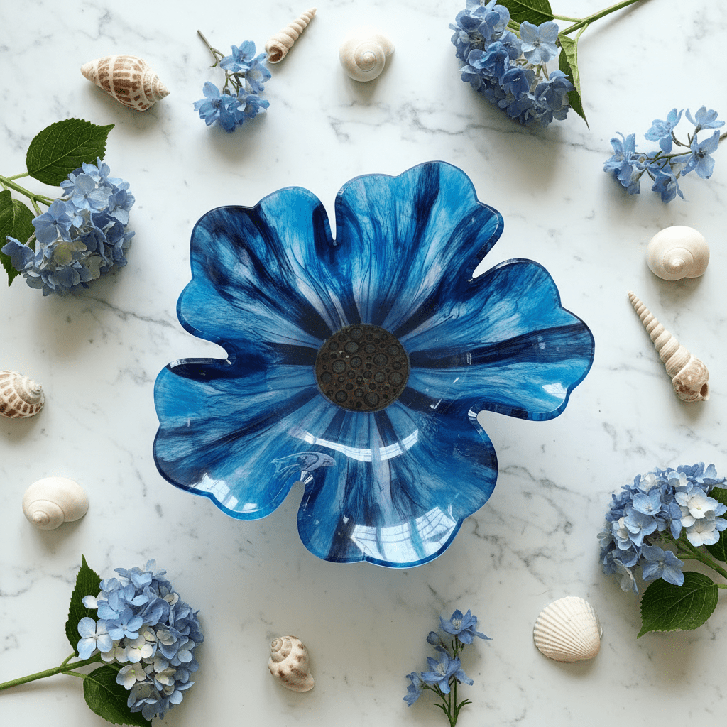 Sunflower Resin Bowl – Colorful Handmade Floral Decor - The Glossy Gift Shop