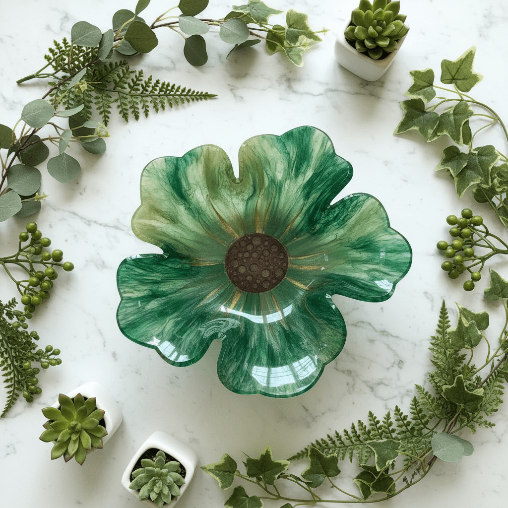 Sunflower Resin Bowl – Colorful Handmade Floral Decor - The Glossy Gift Shop