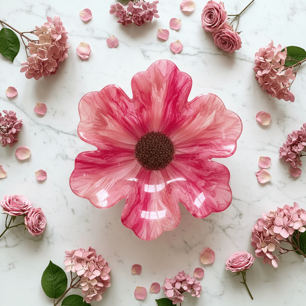 Sunflower Resin Bowl – Colorful Handmade Floral Decor - The Glossy Gift Shop
