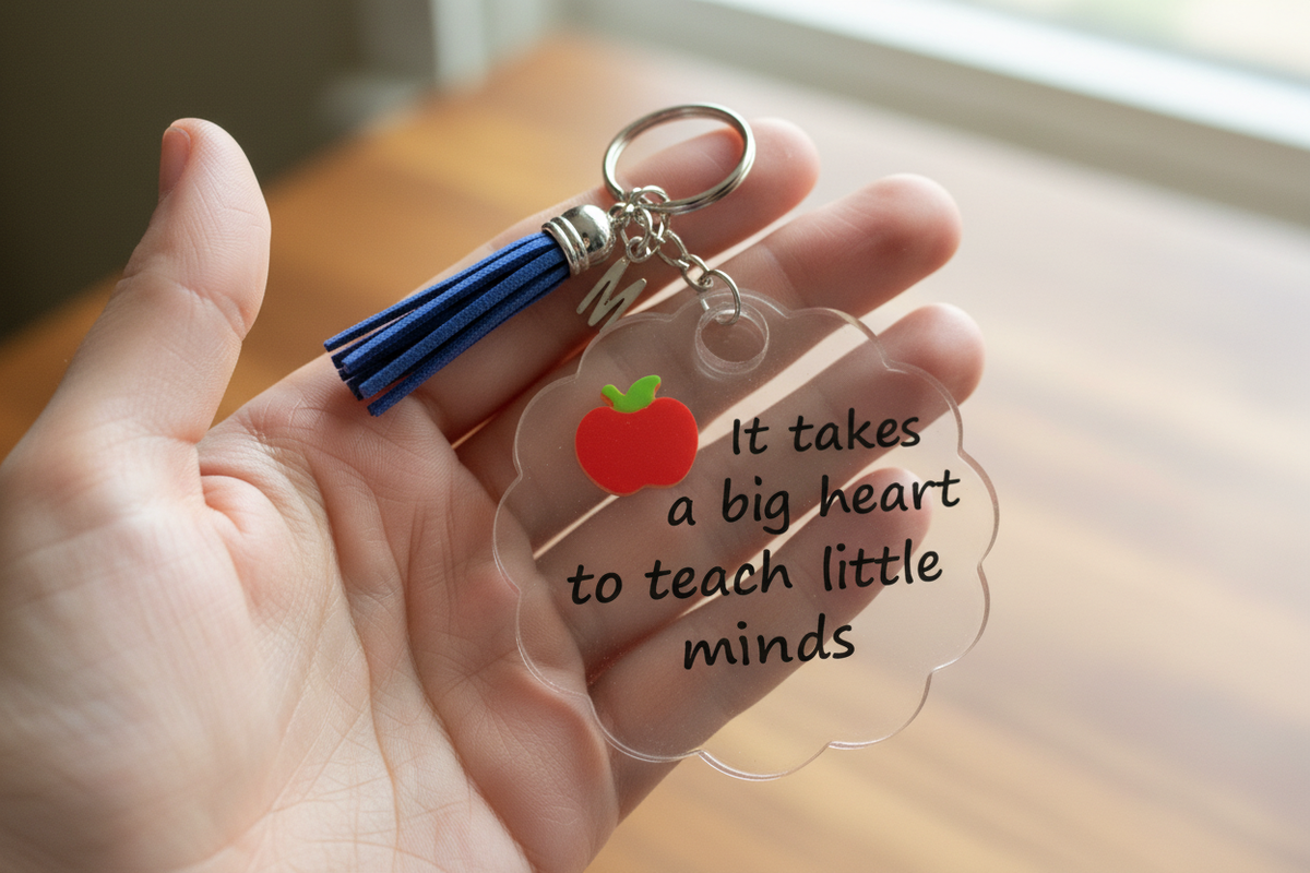 Teacher Keychain - Held in Hand