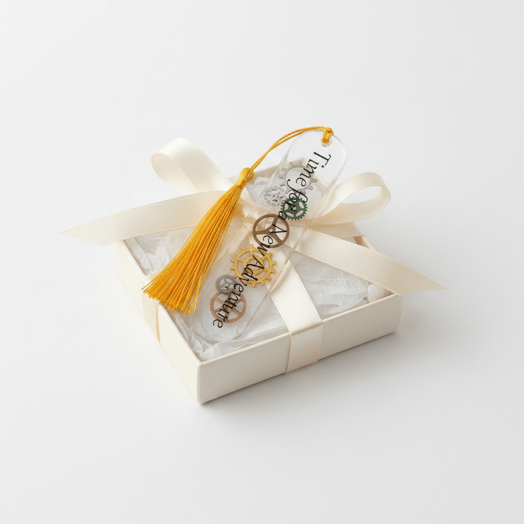 “Time for a New Adventure” Resin Bookmark with Tassel – Reader Gift - The Glossy Gift Shop