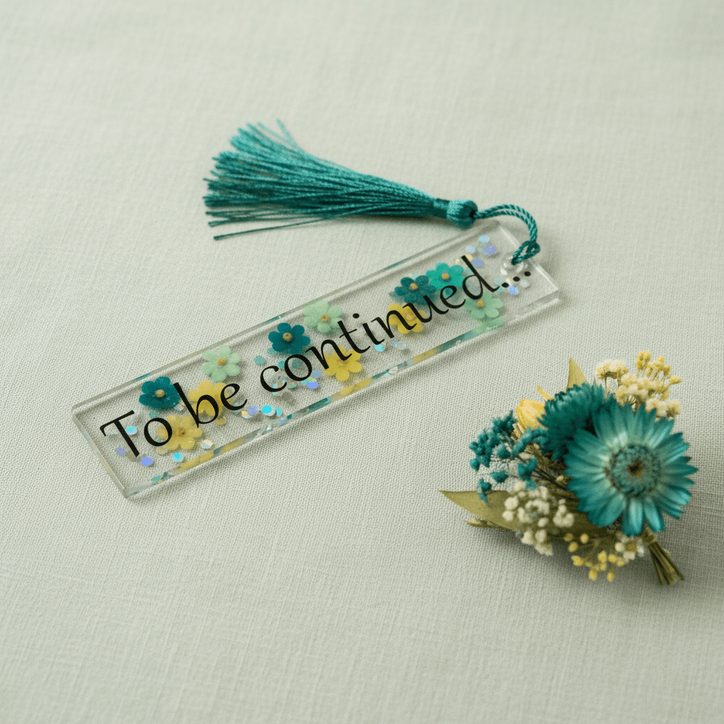 “To Be Continued” Green Floral Resin Bookmark – Reader Gift - The Glossy Gift Shop