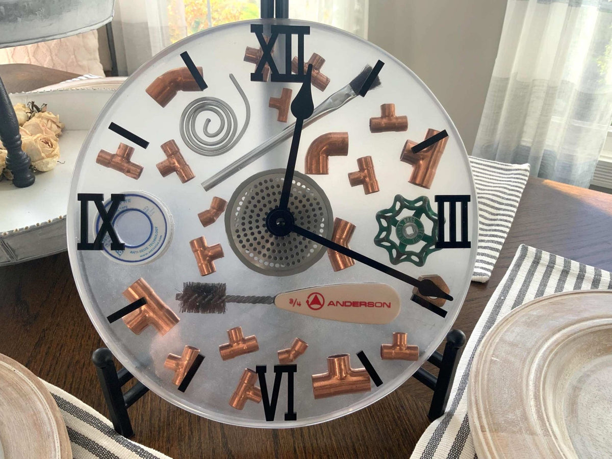 Tradesman Resin Wall Clock – Handmade Trade Gift - The Glossy Gift Shop