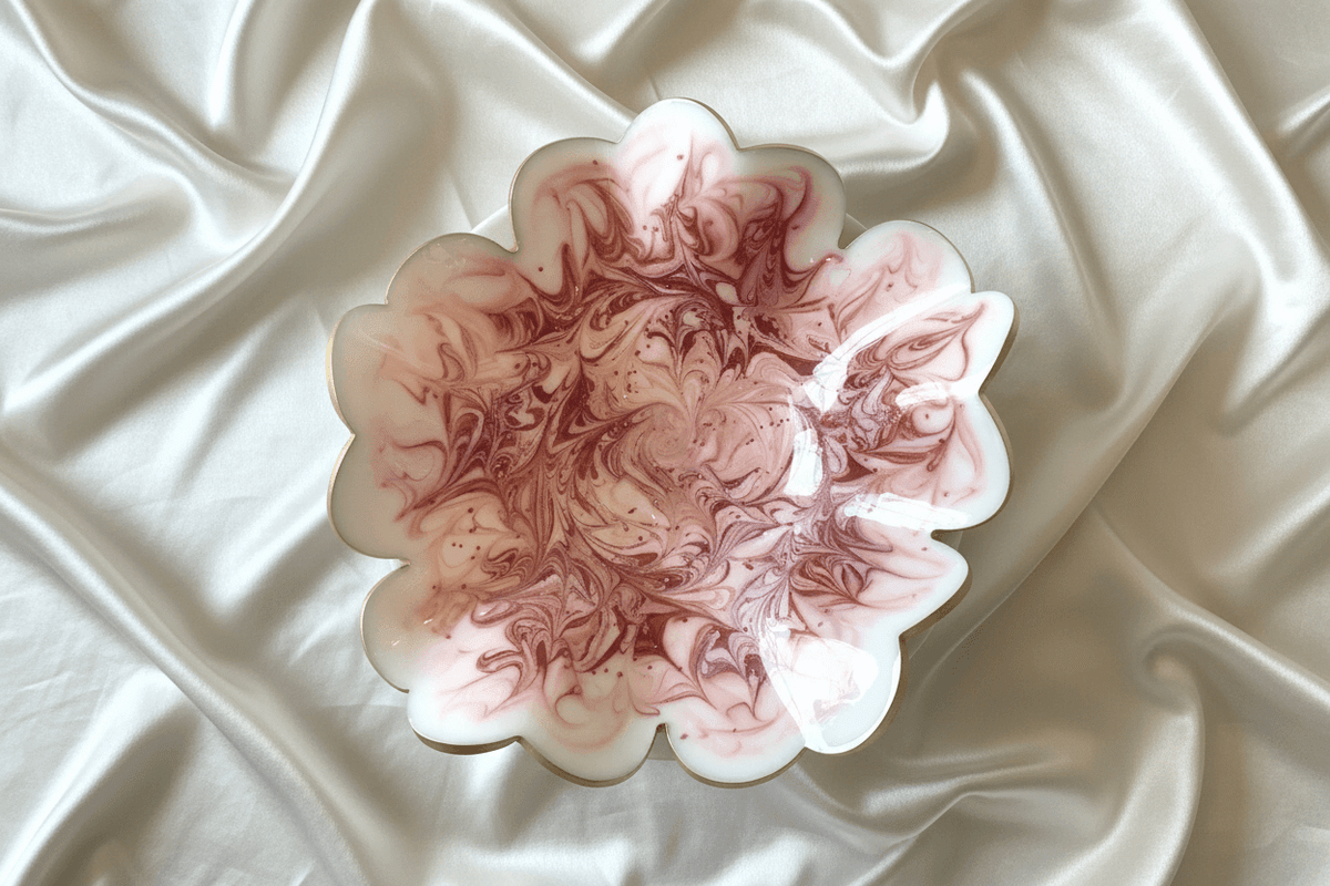 White & Copper Swirl Resin Bowl – Handmade Home Decor - The Glossy Gift Shop