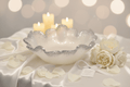 White Shimmer Resin Bowl – Silver Accent Handmade Decor - The Glossy Gift Shop