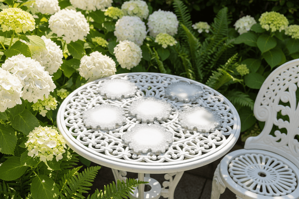 White Shimmer Resin Coaster Set – Handmade Set of 6 - The Glossy Gift Shop
