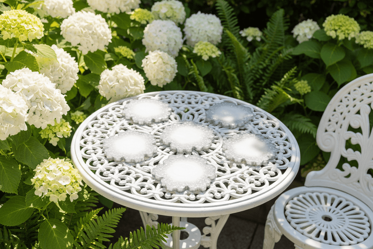 White Shimmer Resin Coaster Set – Handmade Set of 6 - The Glossy Gift Shop