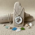 White Turtle Resin Necklace – Handmade Coastal Pendant - The Glossy Gift Shop